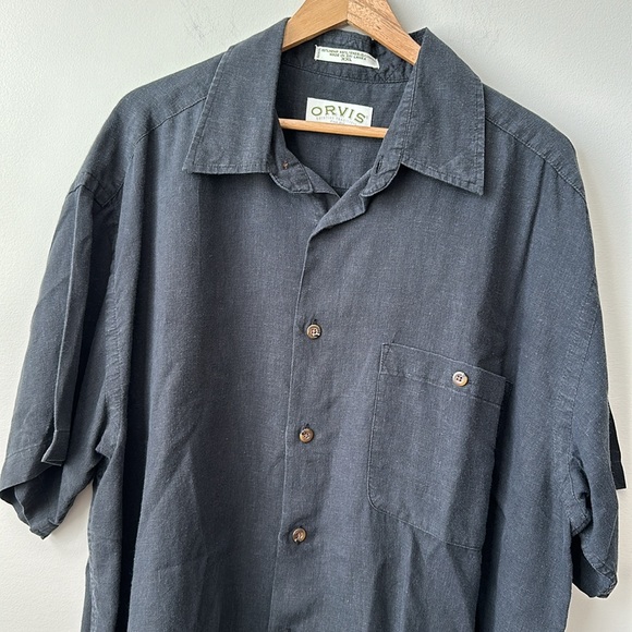 Men’s Orvis Dark Gray Lightweight Hemp Tencel shortsleeved button down XXL - Picture 3 of 5